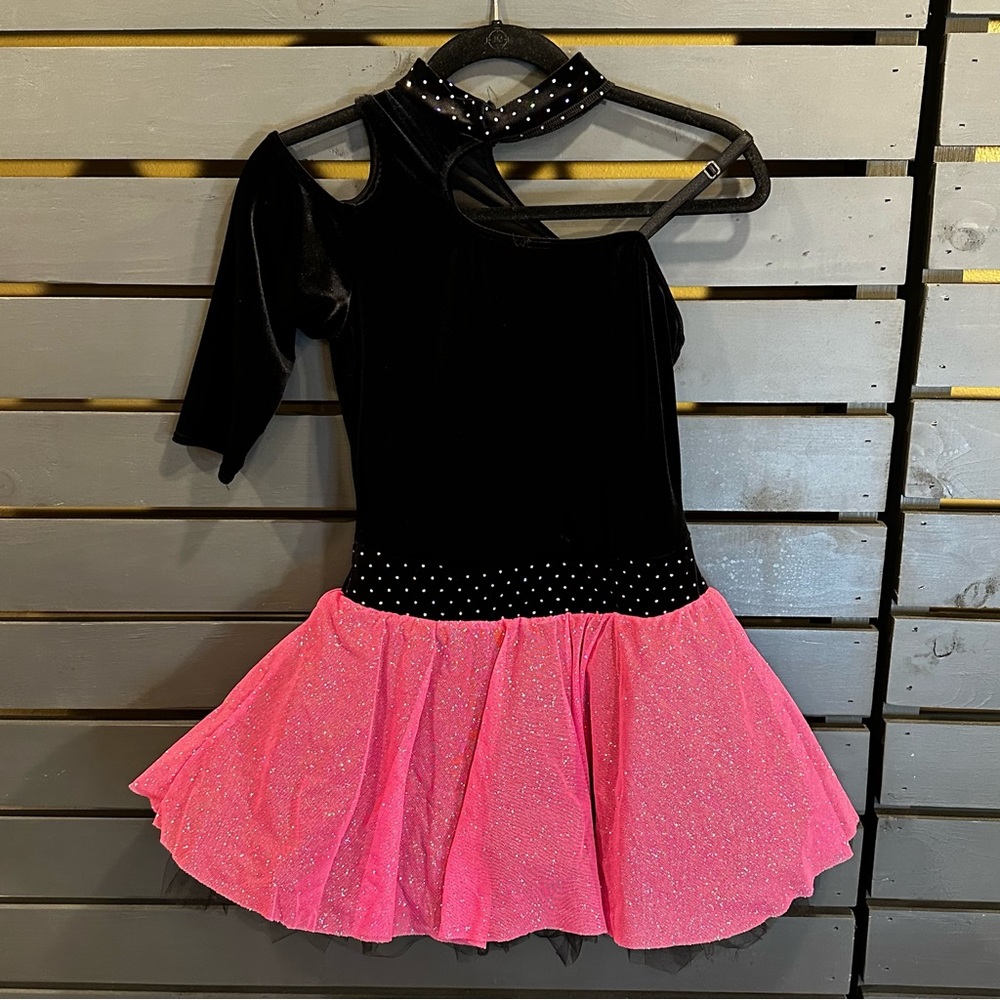 Cicci Adult large dress pink and black tutu with velvet bodice